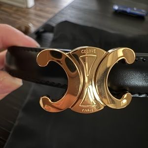 Authentic Celine small triomphe belt in smooth calfskin size 75